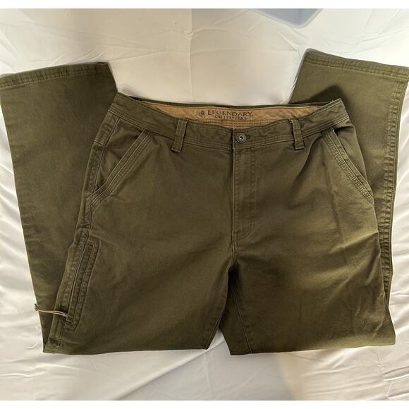 Legendary Outfitters Pants Men' 36X30 Green Canvas Cargo Utility Hiking Work - Picture 4 of 12